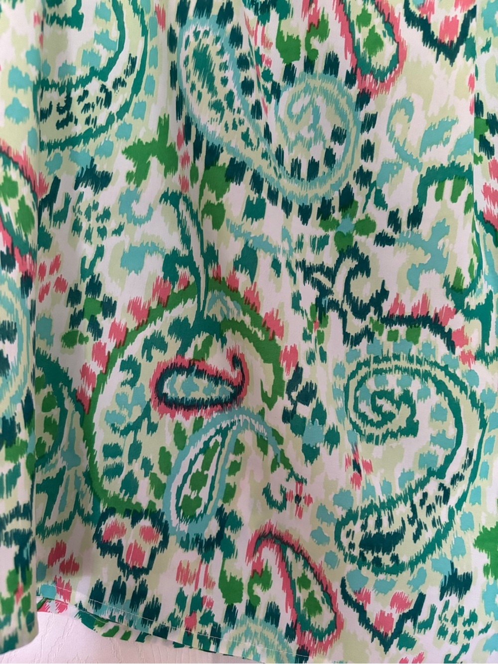 Boho Green Paisley Ruffle Sleeve Blouse - Picture 5 of 7